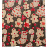 Kerstkoekjes Kerst Koekje Kerstmis Douchegordijn (Voorkant)