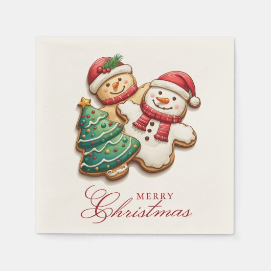 Kerstkoekjes Kerst Servet (Voorkant)