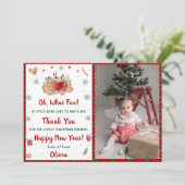 Kerstkoekjes Kerstfeest Dank u Foto Kaart (Staand voorkant)