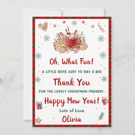 Kerstkoekjes Kerstfeest Dank u Kaart (Voorkant)