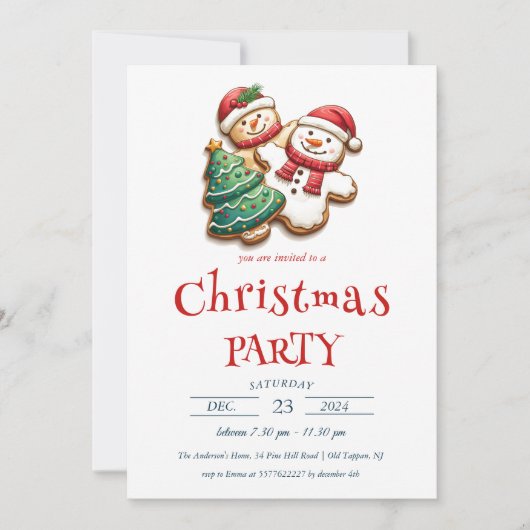 Kerstkoekjes kerstfeest kaart (Voorkant)