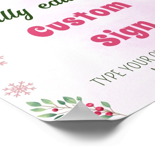 Kerstkoekjes Kerstfeest Tafelteken Poster (Hoek)