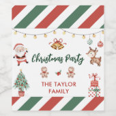 Kerstkoekjes Kerstfeest Wijn Etiket (Enkel label)