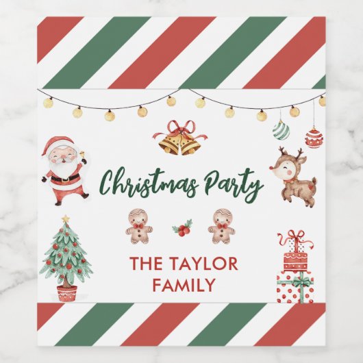 Kerstkoekjes Kerstfeest Wijn Etiket (Enkel label)