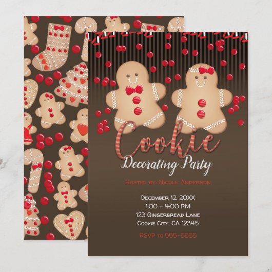 Kerstkoekjes Kerstkoek Decoreren Kaart (Voorkant / Achterkant)