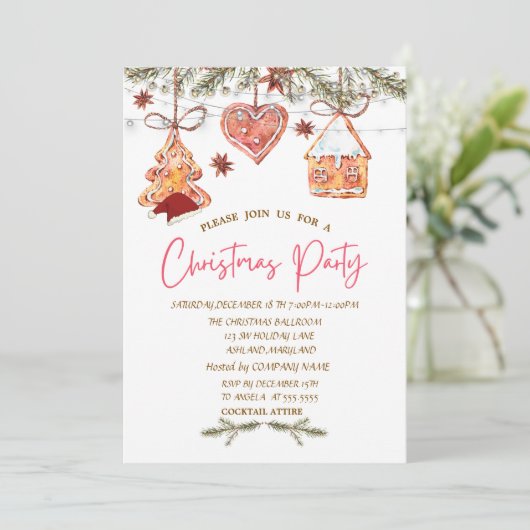 Kerstkoekjes Kerstmis Kaart (Staand voorkant)