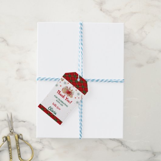 Kerstkoekjes Kerstmis Verjaardagsfeest Cadeaulabel (Met Touw)