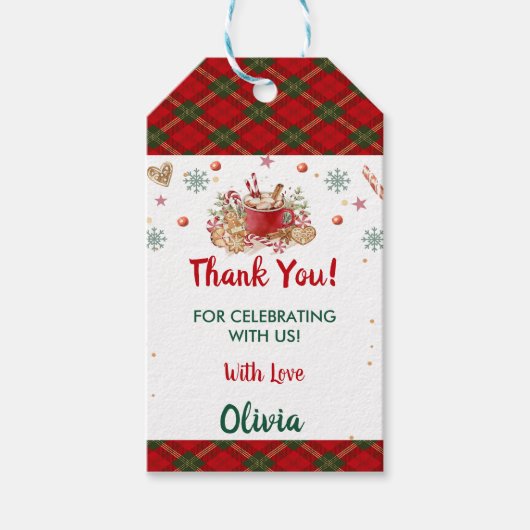 Kerstkoekjes Kerstmis Verjaardagsfeest Cadeaulabel (Voorkant)