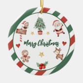 Kerstkoekjes Kerstmis Verjaardagsfeest Keramisch Ornament (Voorkant)