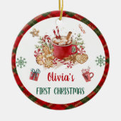 Kerstkoekjes Kerstmis Verjaardagsfeest Keramisch Ornament (Voorkant)
