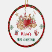 Kerstkoekjes Kerstmis Verjaardagsfeest Keramisch Ornament (Links)