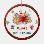 Kerstkoekjes Kerstmis Verjaardagsfeest Keramisch Ornament (Achterkant)