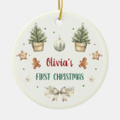 Kerstkoekjes Kerstmis Verjaardagsfeest Keramisch Ornament (Voorkant)