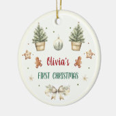 Kerstkoekjes Kerstmis Verjaardagsfeest Keramisch Ornament (Links)