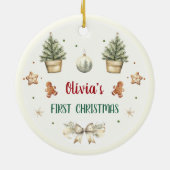 Kerstkoekjes Kerstmis Verjaardagsfeest Keramisch Ornament (Achterkant)