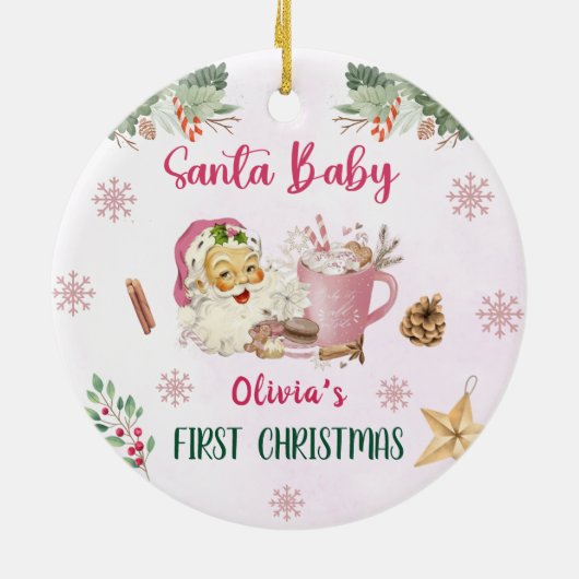 Kerstkoekjes Kerstmis Verjaardagsfeest Keramisch Ornament (Achterkant)