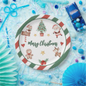 Kerstkoekjes Kerstmis Verjaardagsfeest Papieren Bordje (Feest)