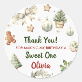 Kerstkoekjes Kerstmis Verjaardagsfeest Ronde Sticker (Voorkant)