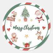 Kerstkoekjes Kerstmis Verjaardagsfeest Ronde Sticker (Voorkant)