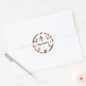 Kerstkoekjes Kerstmis Verjaardagsfeest Ronde Sticker (Envelop)