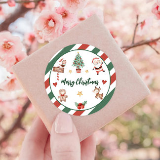 Kerstkoekjes Kerstmis Verjaardagsfeest Ronde Sticker
