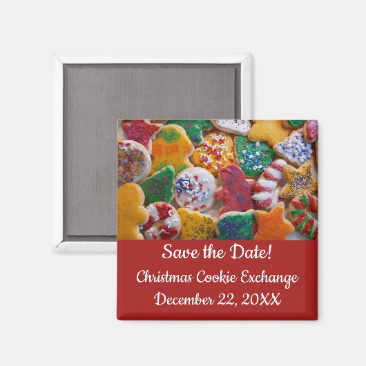 Kerstkoekjes Kleurrijke vakantie Save the Date Magneet (Voorkant / Achterkant)