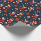 Kerstkoekjes, koekjes en snoepjes cadeaupapier (Hoek)