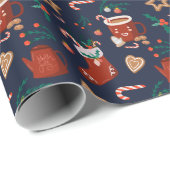 Kerstkoekjes, koekjes en snoepjes cadeaupapier (Rol Hoek)