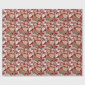 kerstkoekjes Koekjes op de rode cadeauverpakking Cadeaupapier (Vlak)