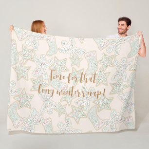 Kerstkoekjes Lange Winterslaap Fleece Deken