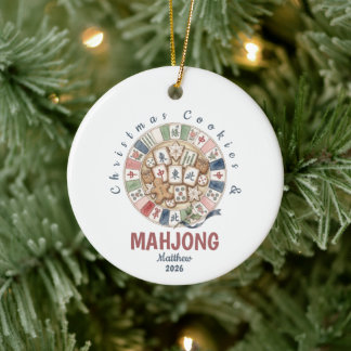 Kerstkoekjes & Mahjong Grappige Feestdagen Keramisch Ornament