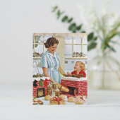 Kerstkoekjes maken met mijn Ma-foto Briefkaart (Staand voorkant)