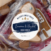 Kerstkoekjes Marine Goud Elegant Vakantie Bakken Ronde Sticker