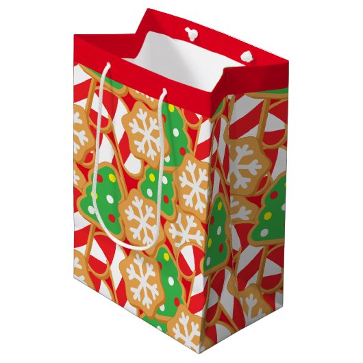 Kerstkoekjes Medium Cadeauzakje (Voorkant Gekanteld)