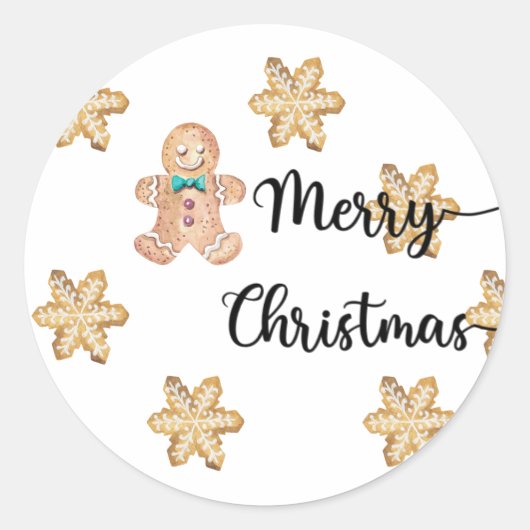 kerstkoekjes Merry kerst Ronde Sticker (Voorkant)