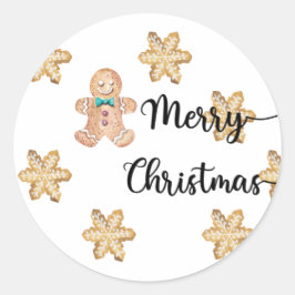 kerstkoekjes Merry kerst Ronde Sticker