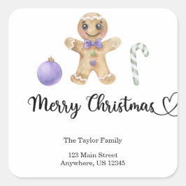 kerstkoekjes Merry kerst Vierkante Sticker