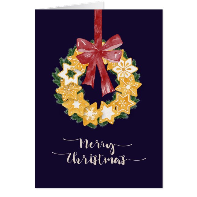 Kerstkoekjes met blauw marineslein (Voorkant)