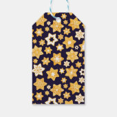 Kerstkoekjes met blauw marineslein cadeaulabel (Achterkant)