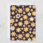 Kerstkoekjes met blauw marineslein kaart (Achterkant)