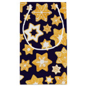 Kerstkoekjes met blauw marineslein klein cadeauzakje (Achterkant)