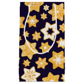 Kerstkoekjes met blauw marineslein klein cadeauzakje (Voorkant)