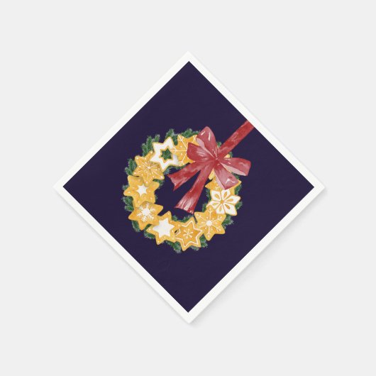 Kerstkoekjes met blauw marineslein servetten (Hoek)