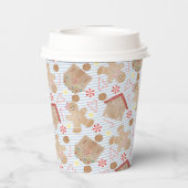 Kerstkoekjes met blauw strippapier papieren bekers (Achterkant)