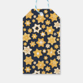 Kerstkoekjes met blauwe grijze achtergrond cadeaulabel (Achterkant)