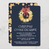 Kerstkoekjes met blauwe grijze achtergrond kaart (Voorkant / Achterkant)