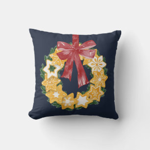 Kerstkoekjes met blauwe grijze achtergrond kussen