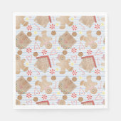 Kerstkoekjes met Borden met blauw strippapier Servet (Voorkant)