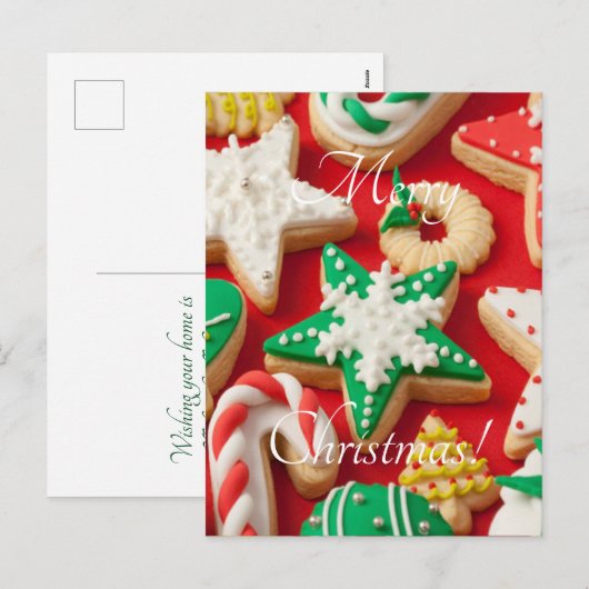 kerstkoekjes met glazuur feestdagenkaart (Voorkant / Achterkant)