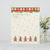 kerstkoekjes met kersttaarten briefhoofd sjabloon (Staand voorkant)